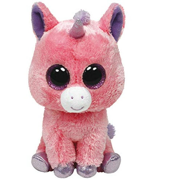 Pink Unicorn 6" Ty Beanie Boos Whiskers Puppy Big EyesPlush Stuffed Animals Toys